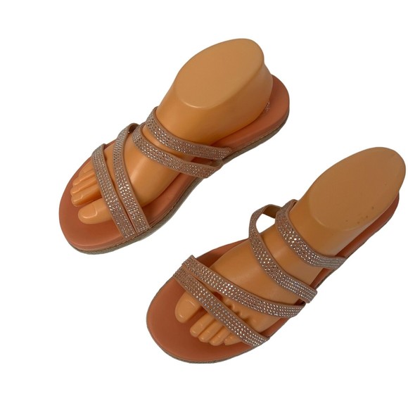 Vince Camuto Sandals Slide Women ~ US 9M Rallsan Strappy Coral Leather NEW - Picture 4 of 10